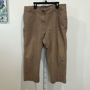 Woolrich Wide Leg Dark Khaki Capris